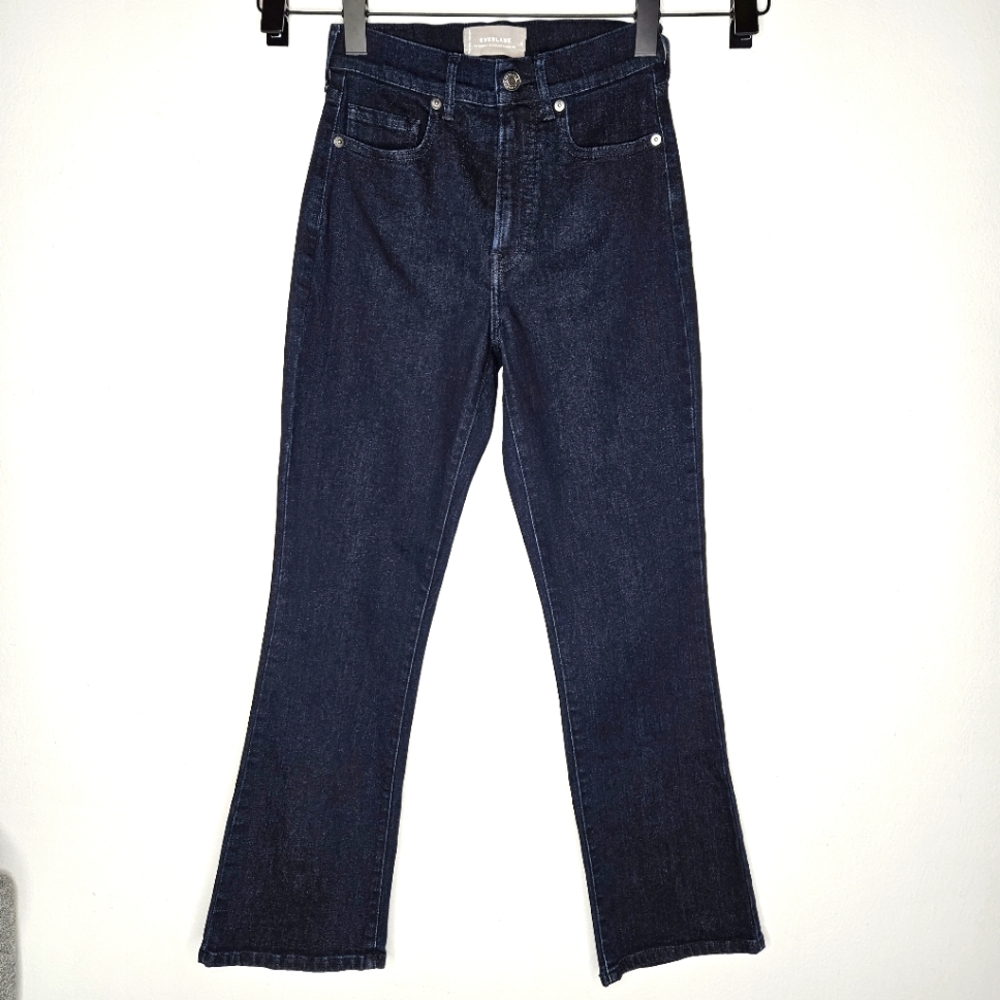 Everlane The Authentic Stretch Slim Bootcut Jean Dark Blue Wash Size 25